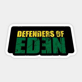 Defenders of Eden logo Distressed Sticker